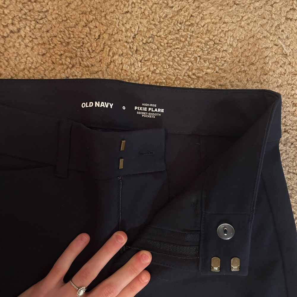 Old Navy - Navy Pixie Flare Pants - image 2